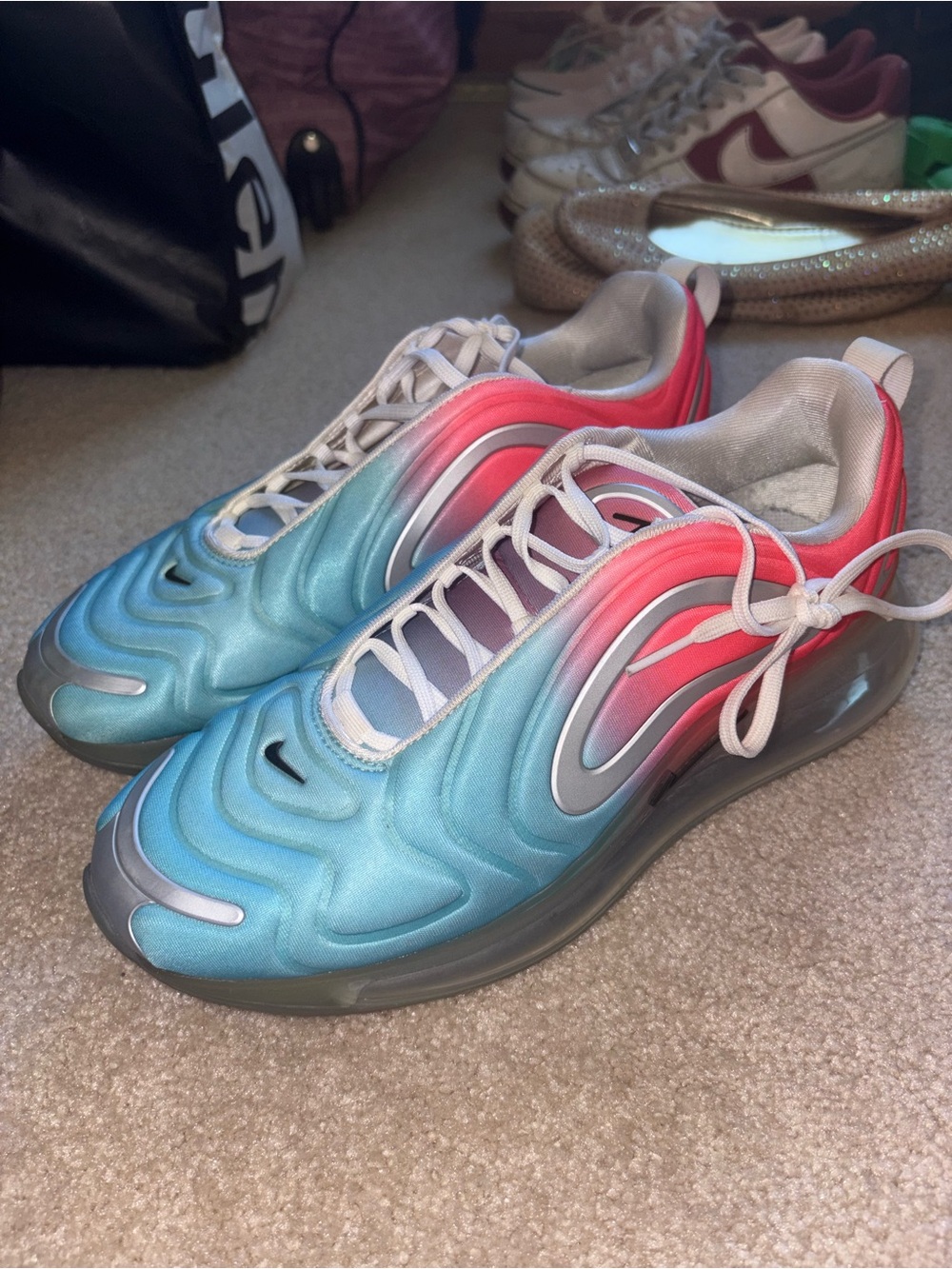 Nike White and Pink Athletic Sneaker